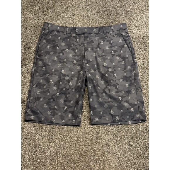 G/FORE Men’s Icon Camo Printed Short Baja Grey Camo Size 36 9.5” inseam Skull - Picture 1 of 7